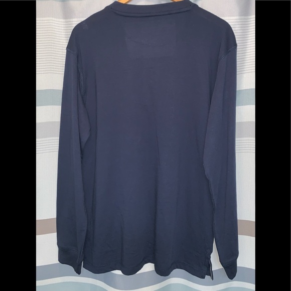 NWT North Hudson Outfitters Men’s Navy Blue Henley Long Sleeve Shirt - Picture 2 of 3